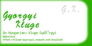 gyorgyi kluge business card